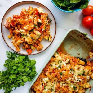 Chicken and Bacon Pasta Bake.