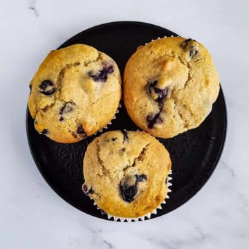 Healthy Lemon Blueberry Muffins.