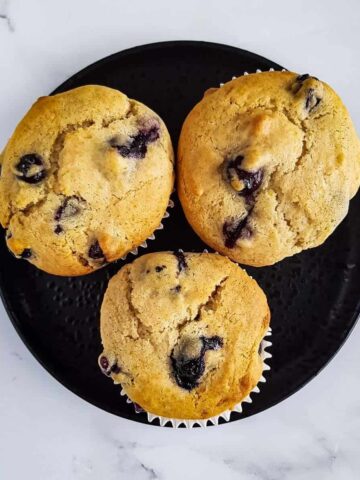 Healthy Lemon Blueberry Muffins.