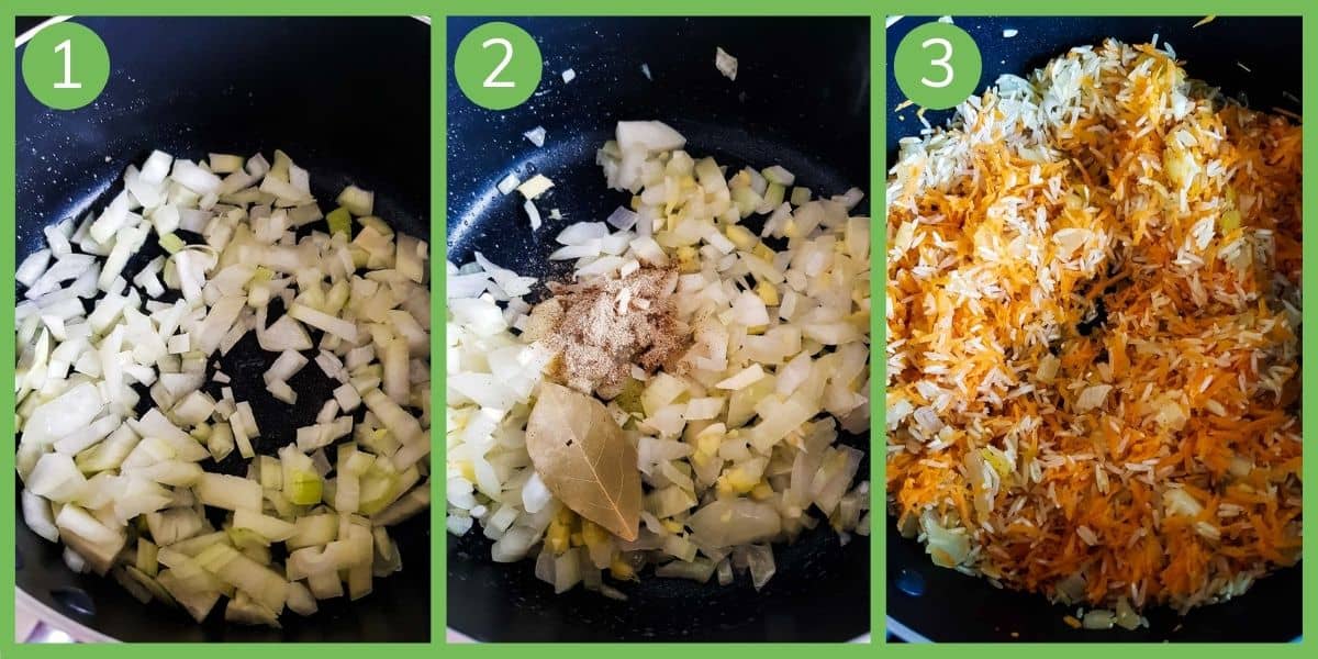 Step by step images of how to cook the dish.