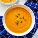 Pumpkin and Sweet Potato Soup.