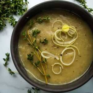 Slow Cooker Leek and Potato Soup.