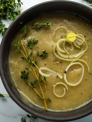 Slow Cooker Leek and Potato Soup.