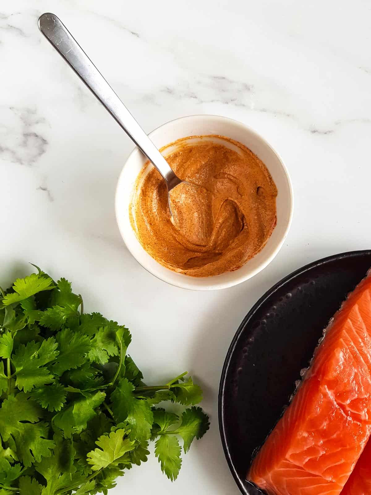 Greek yogurt marinade in a bowl.