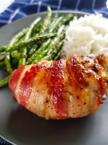 Bacon Wrapped Chicken Thighs - So Juicy! - Hint of Healthy