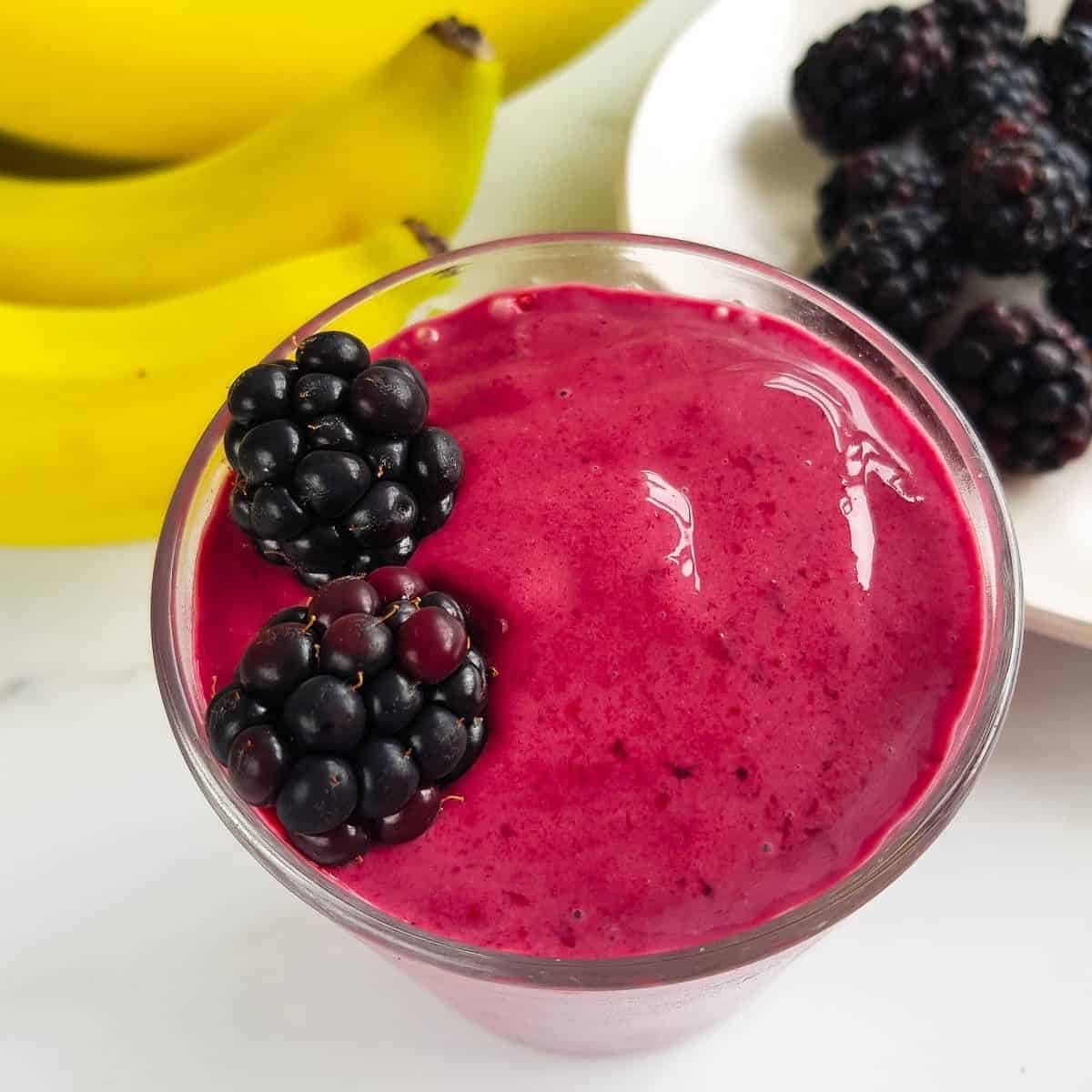 Blackberry Smoothie Only 3 Ingredients! Hint of Healthy