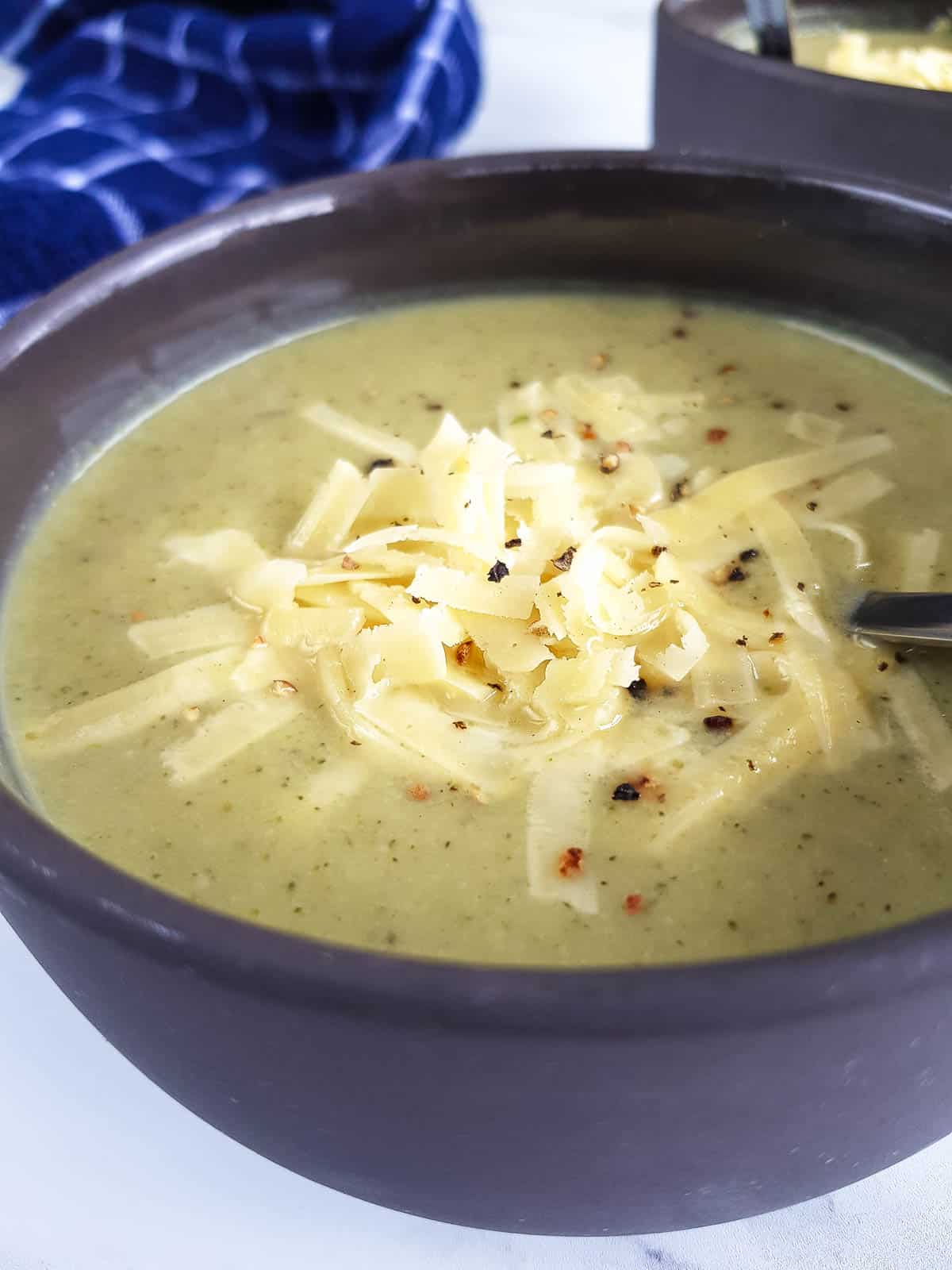 A close up of a bowl of soup.