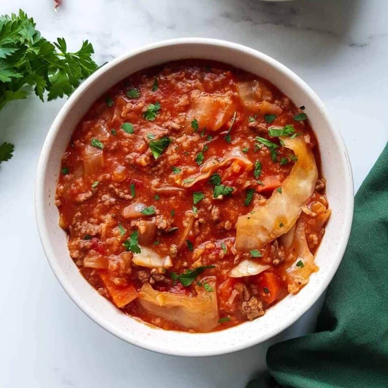 Easy Crockpot Cabbage Roll Soup - Hint of Healthy