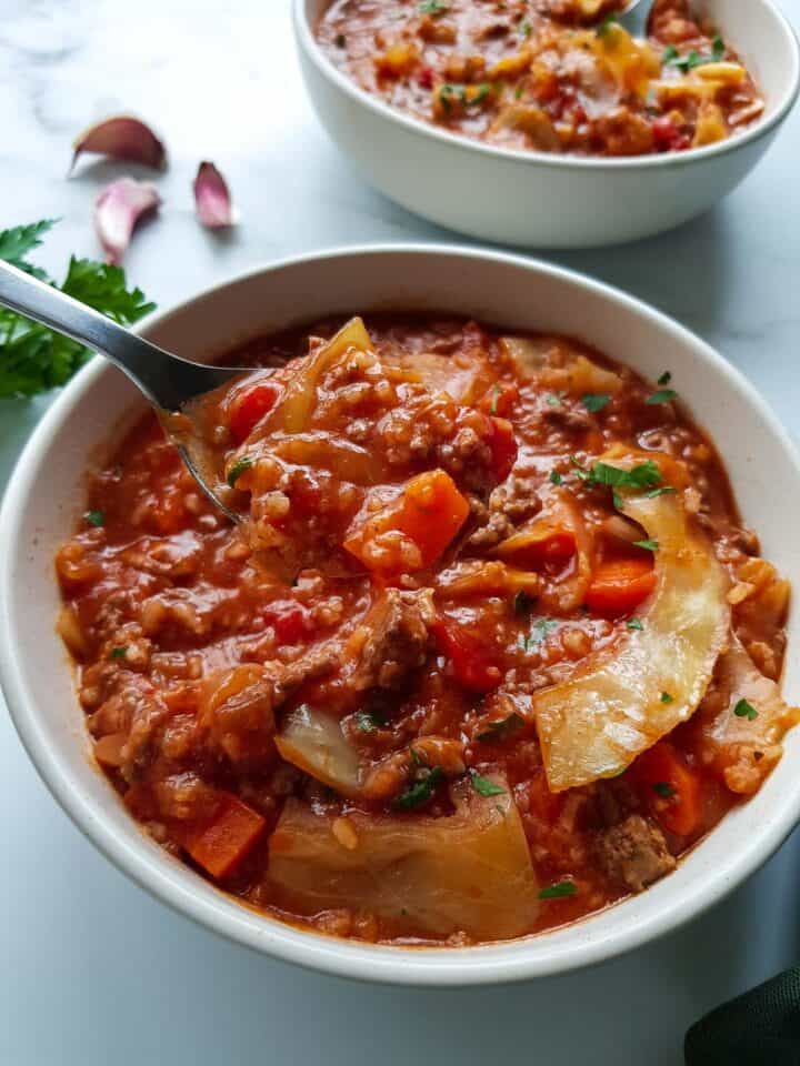 Easy Crockpot Cabbage Roll Soup Hint of Healthy