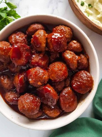 Crockpot BBQ Meatballs.