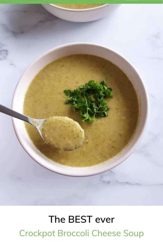 Crockpot Broccoli Cheese Soup - Hint of Healthy