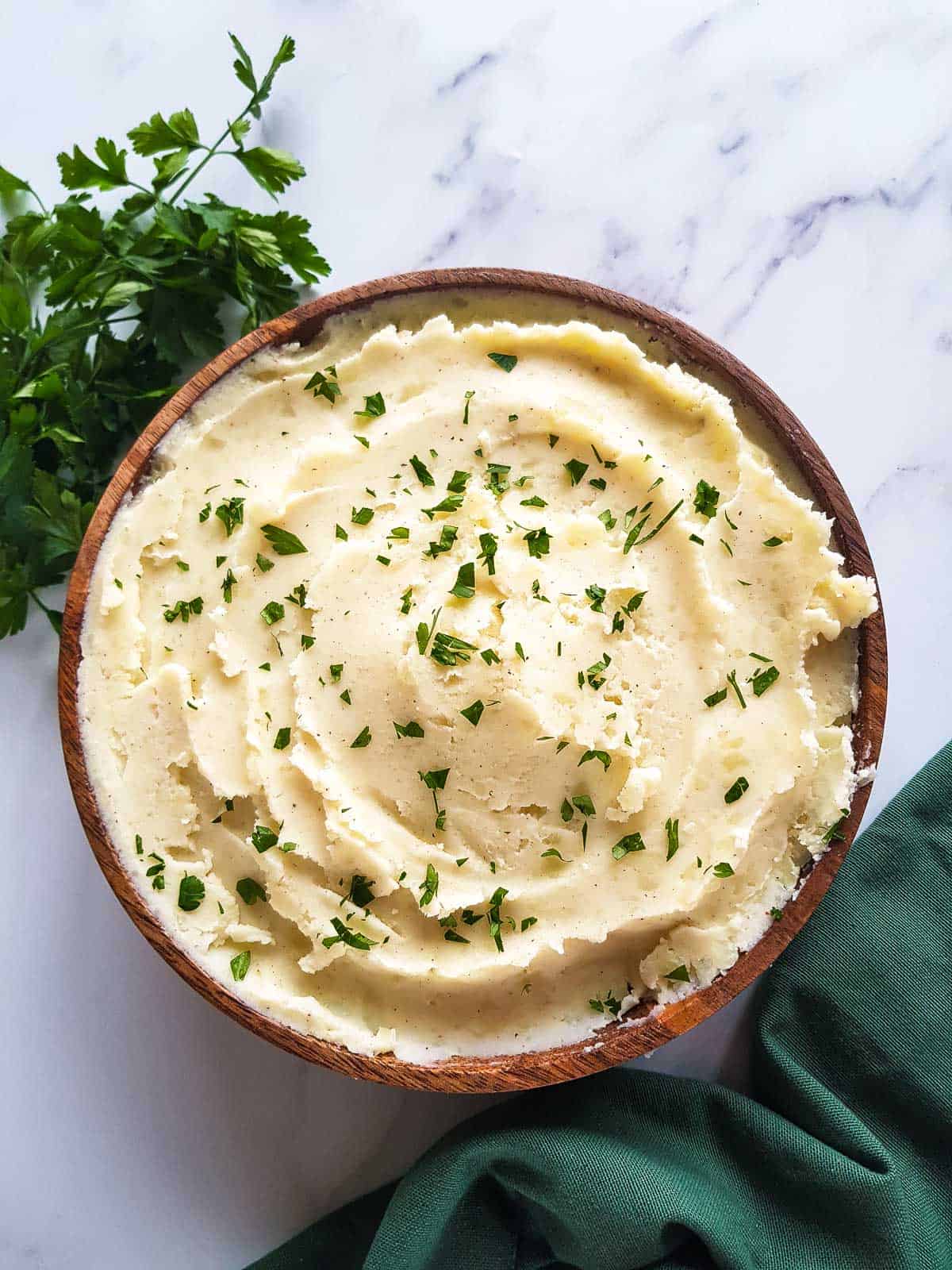 Healthy mashed potatoes in a bowl.