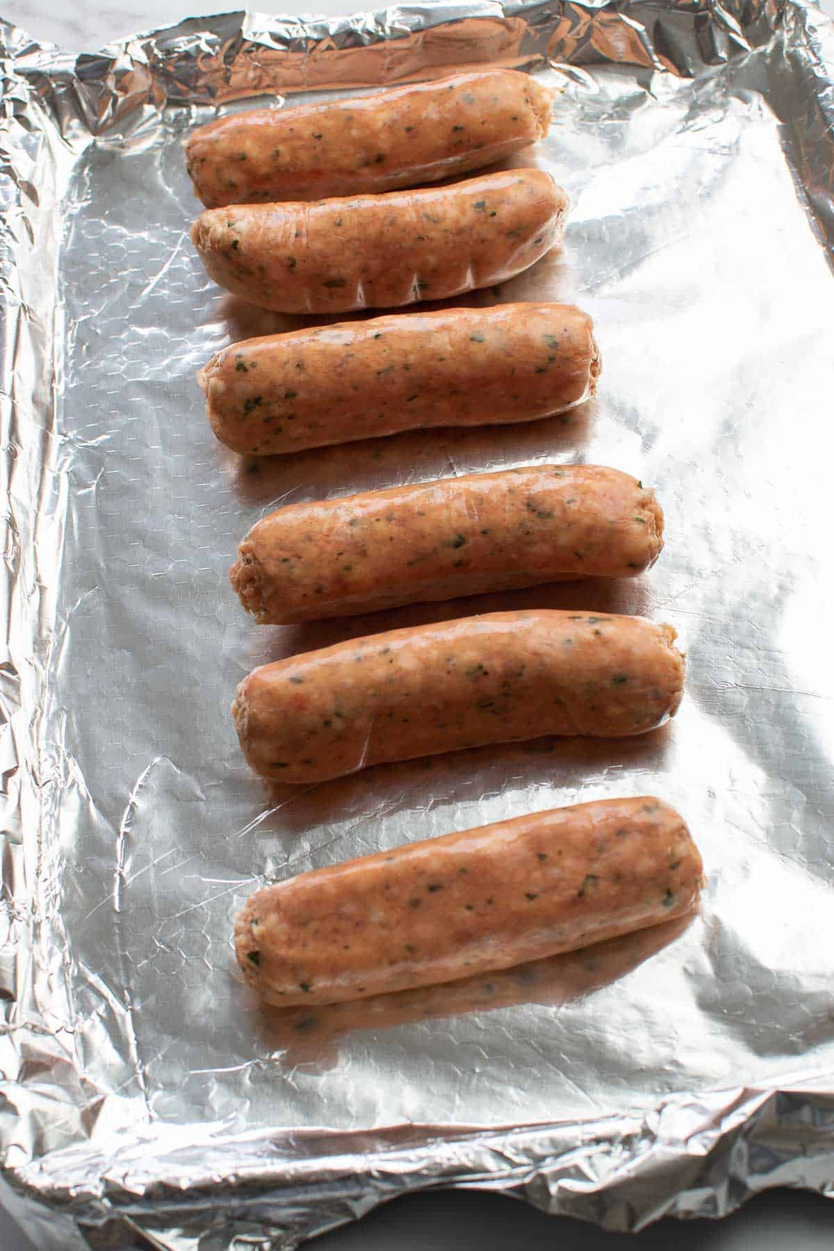 Uncooked italian sausages,