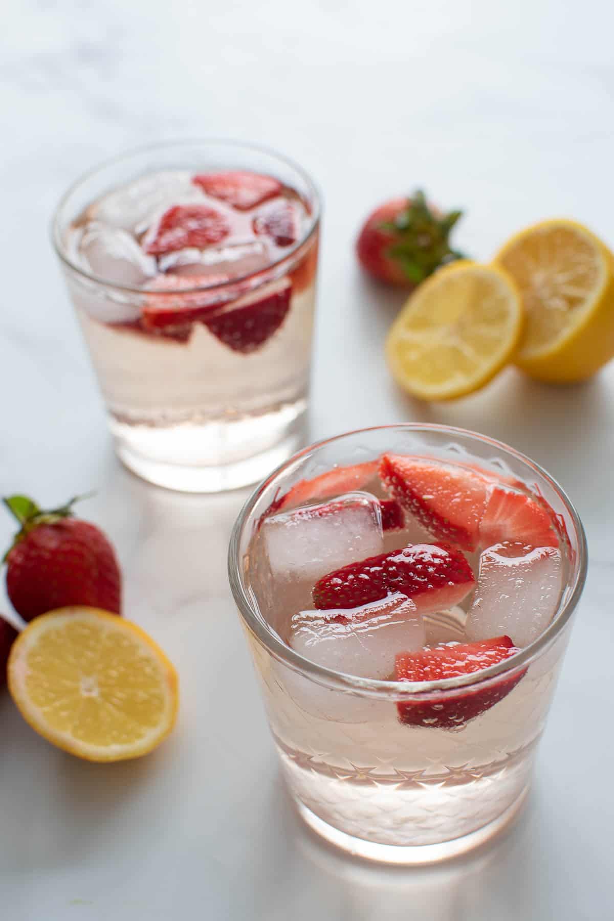 Summer rose spritzer with lemonade.