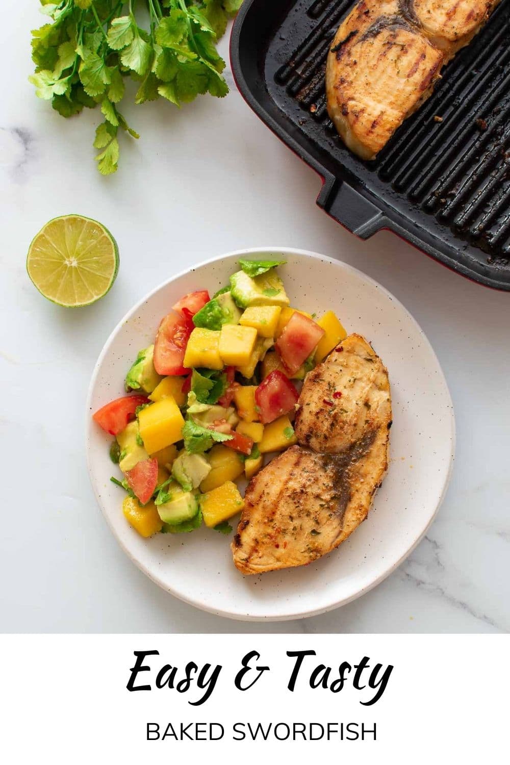 Easy Baked Swordfish (Healthy Dinner) Hint of Healthy