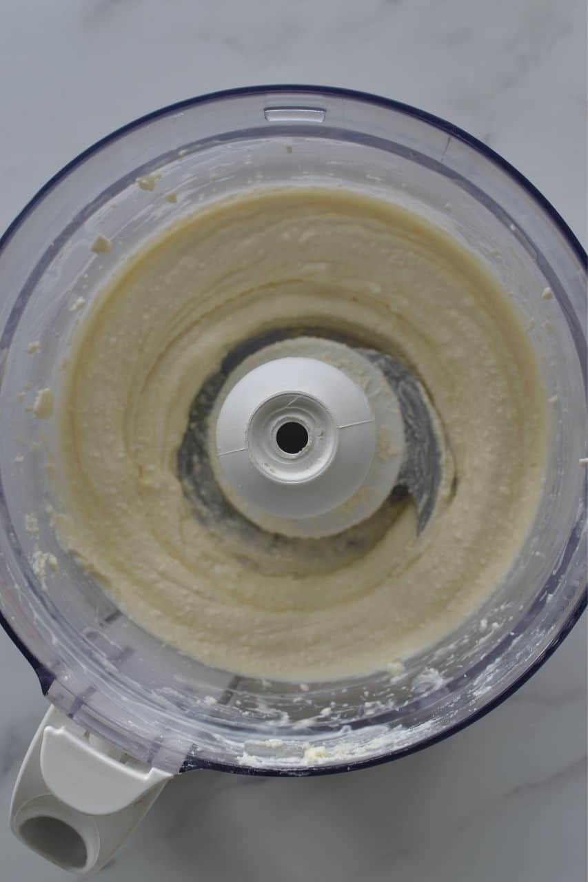 Food processor with whipped feta.