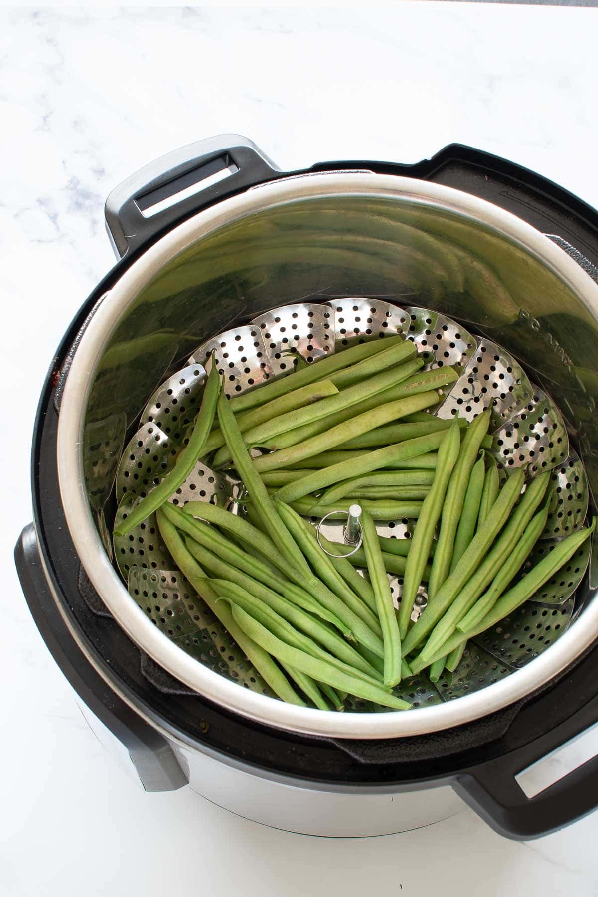 Green beans in an Instant Pot.