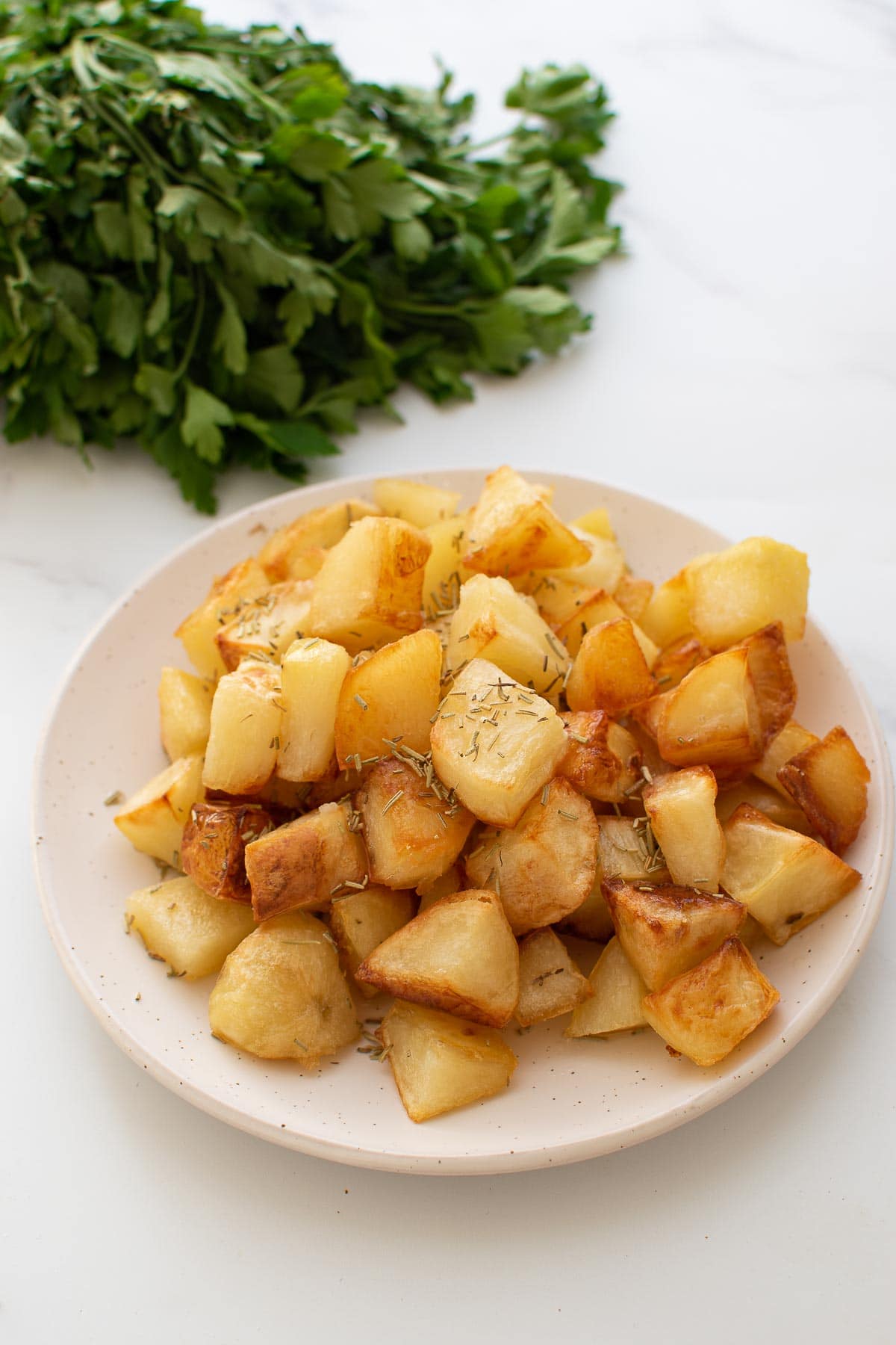 Parmentier potatoes on a plate.