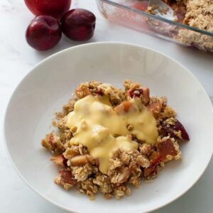 Apple and plum crumble.