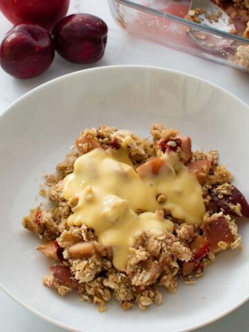 Apple and plum crumble.