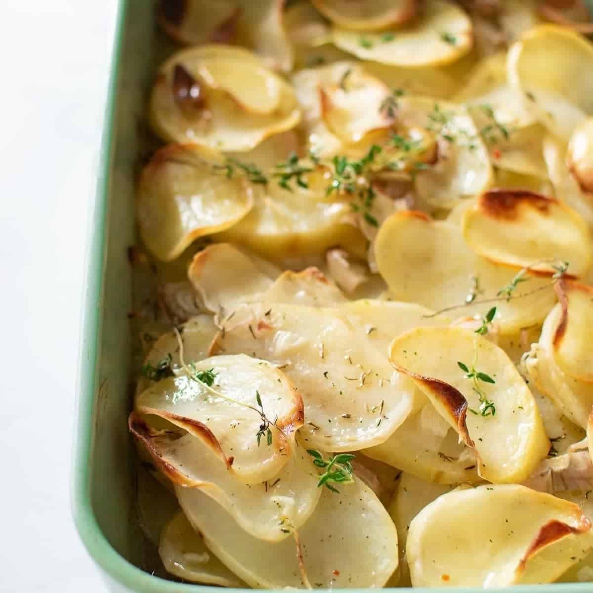 The BEST Boulangere Potatoes Hint of Healthy