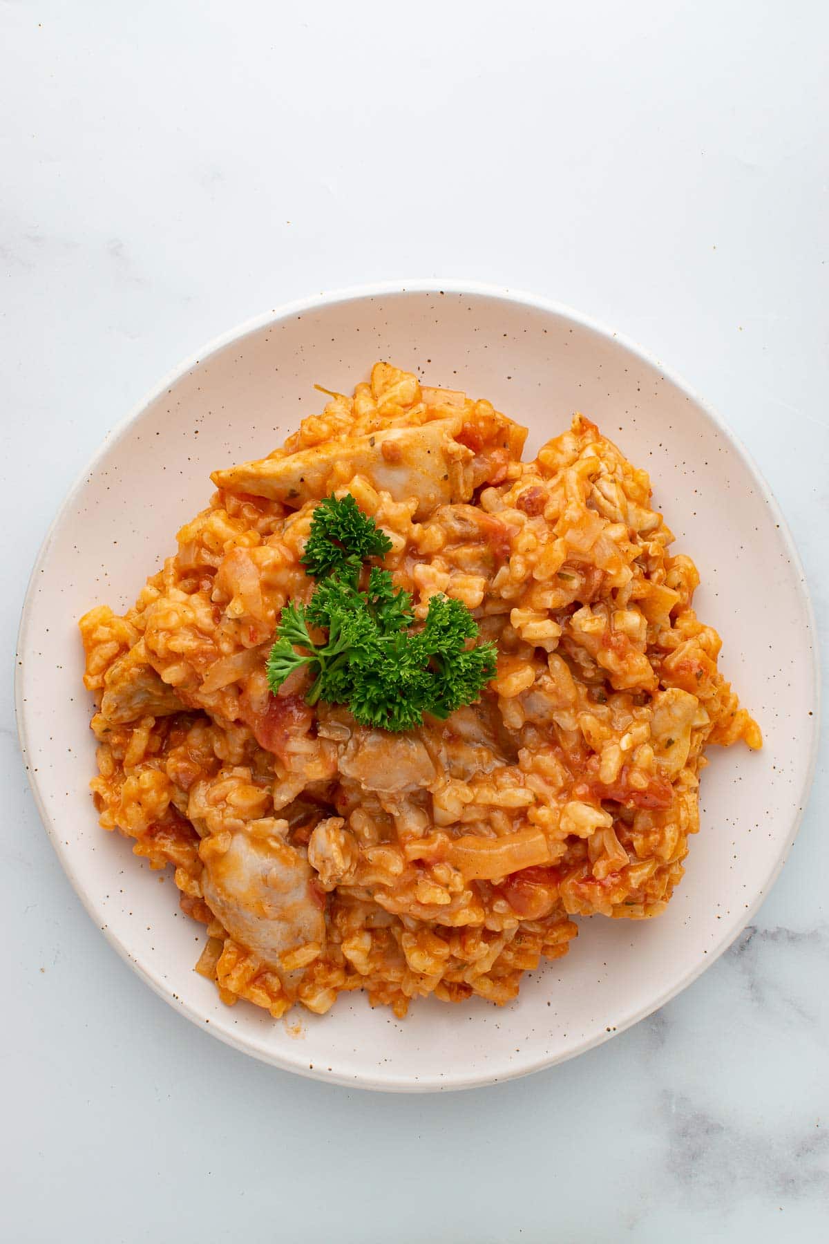 Risotto with chicken and chorizo.