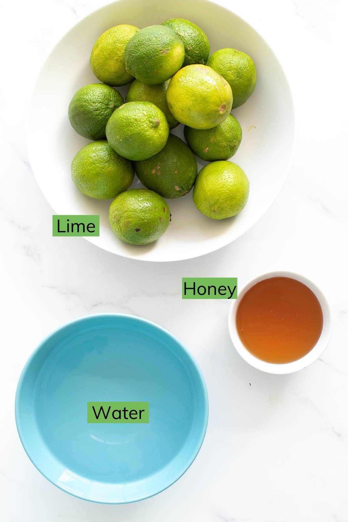 Lime, honey and water.