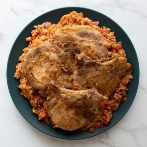 Instant Pot Pork Chops and Rice.