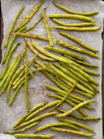 Oven roasted green beans.