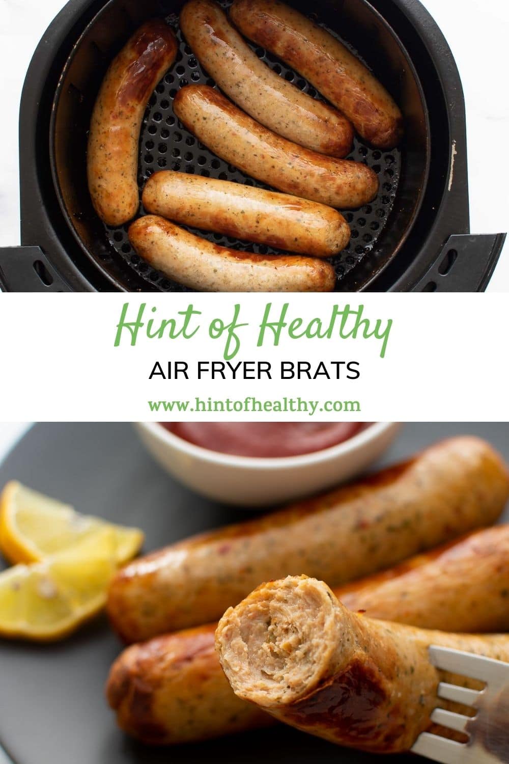 Air Fryer Brats (Bratwurst) So Easy! Hint of Healthy