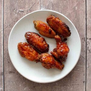 Glazed chicken wings.