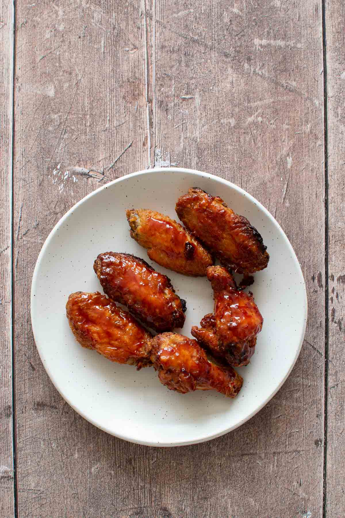 Air fried glazed chicken wings.