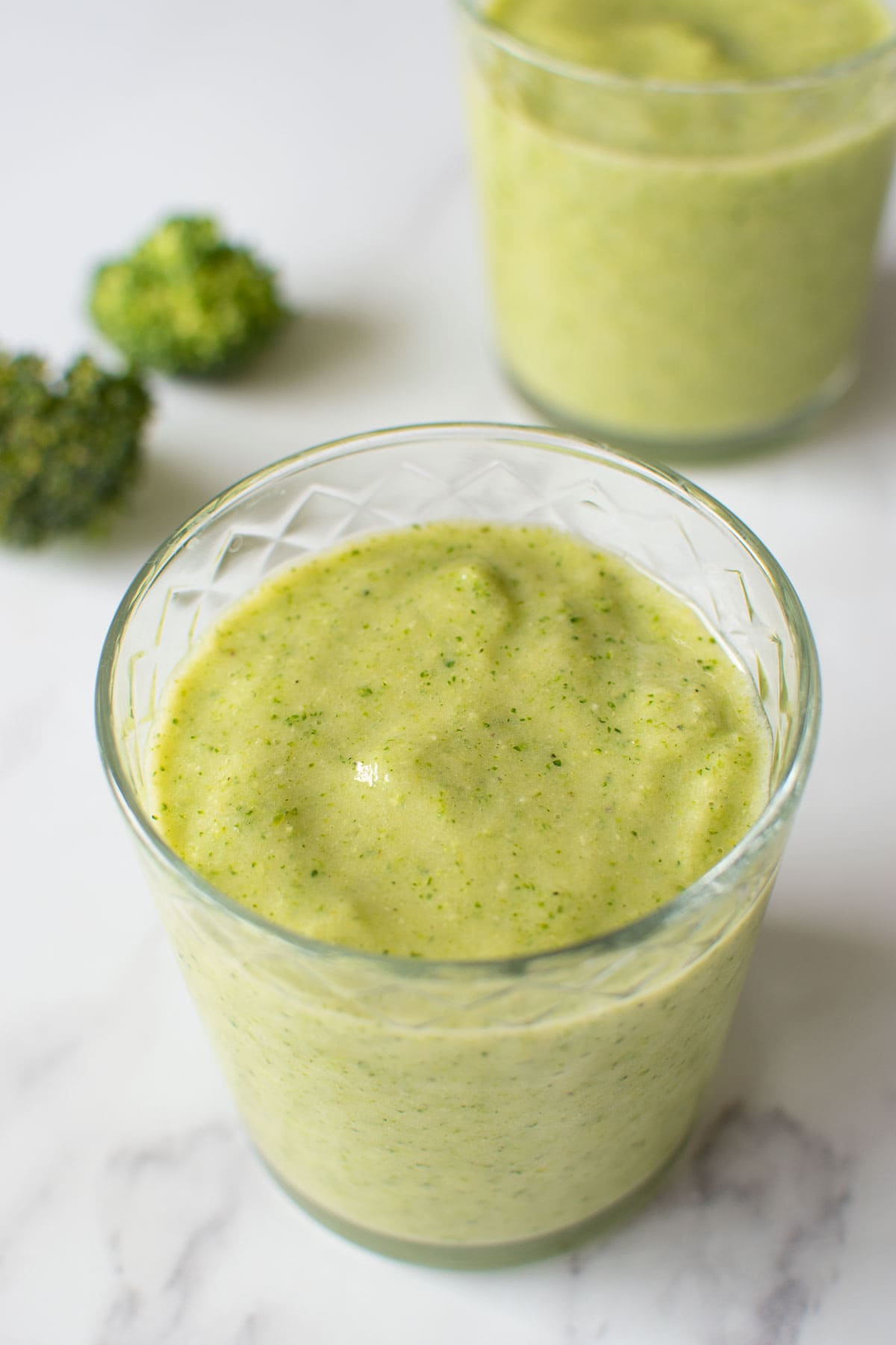 Creamy broccoli pineapple smoothie.