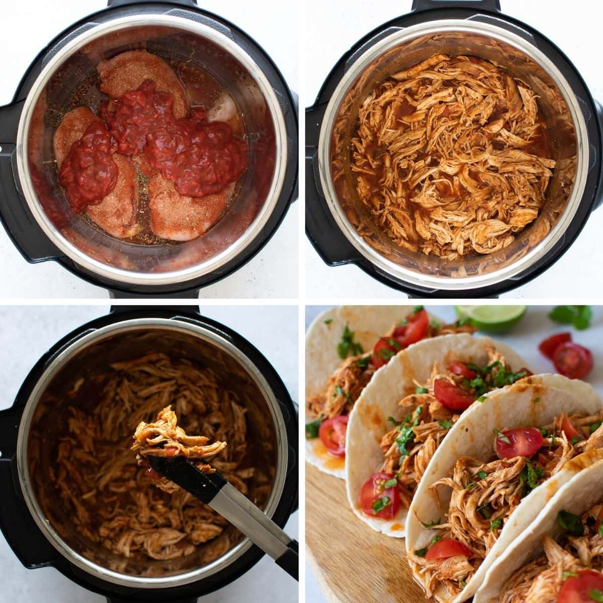 How to make salsa chicken tacos in the Instant Pot.