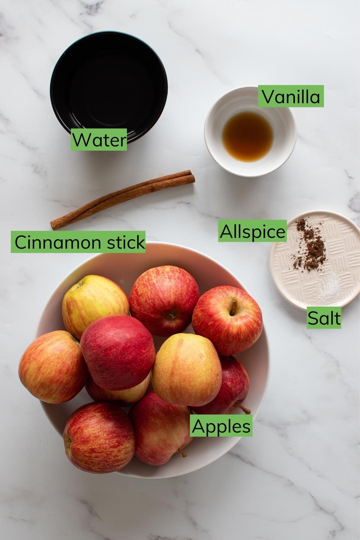 Apple butter ingredients.