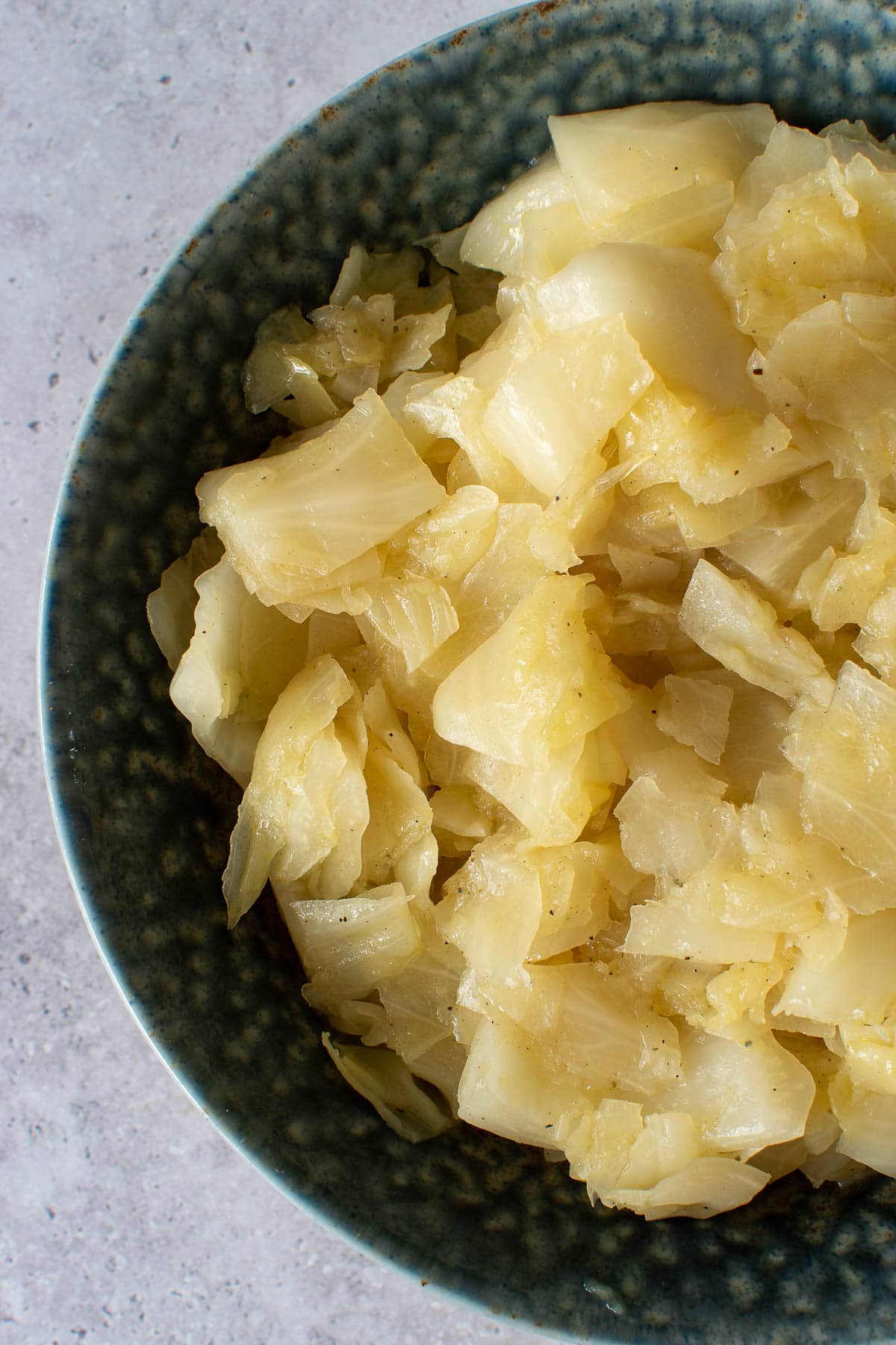 Close up of a bowl of cabbage.