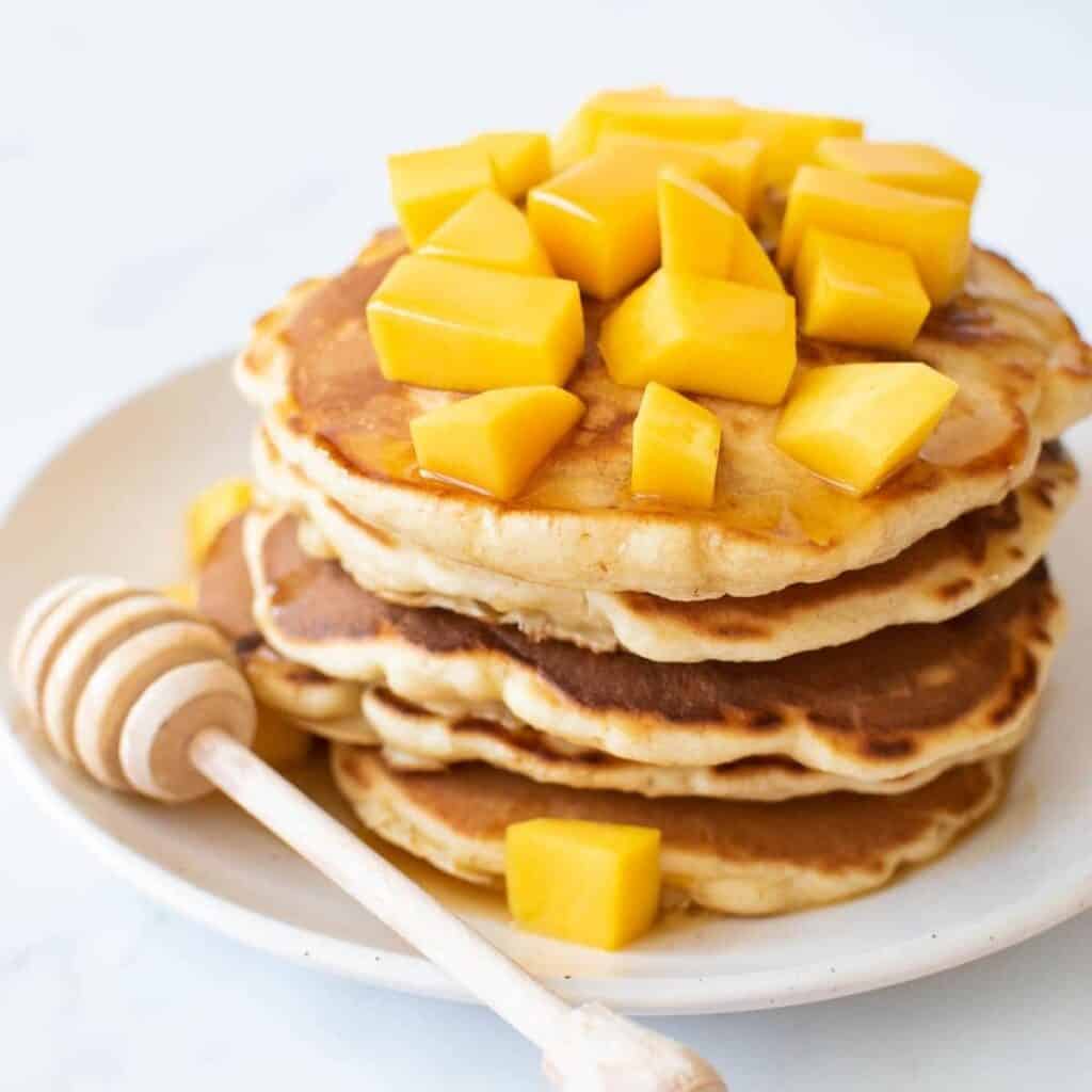 Mango Pancakes (Easy + Delicious) Hint of Healthy