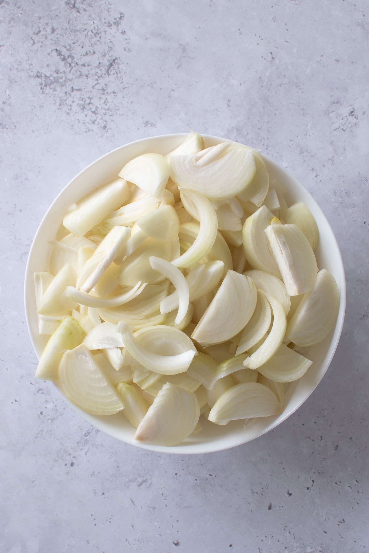 Sliced onions.