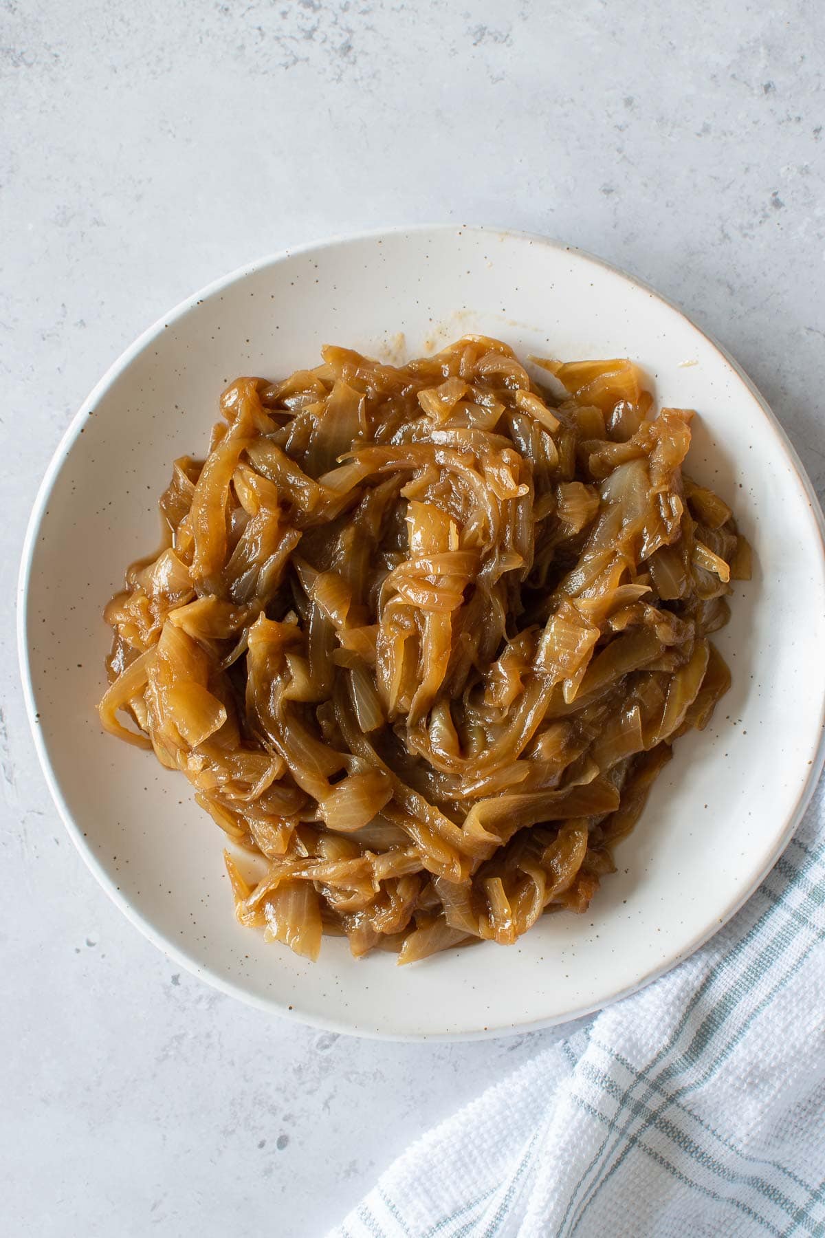 Caramelized onions on a plate.