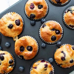 Blueberry protein muffins.