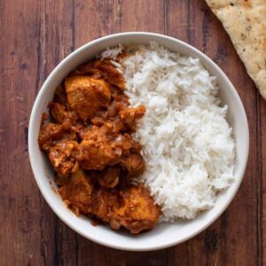 Chicken rogan josh with rice.