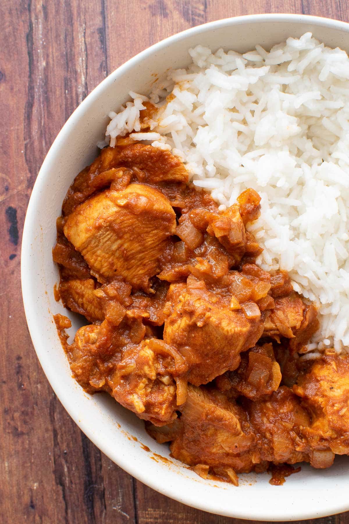 Close up of chicken curry.