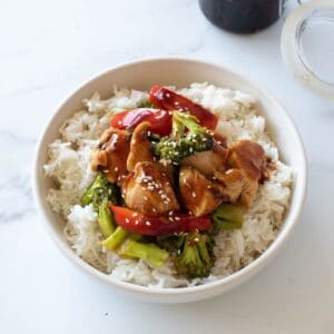 Chicken teriyaki stir fry.