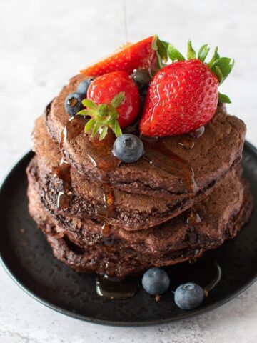 Chocolate protein pancakes.