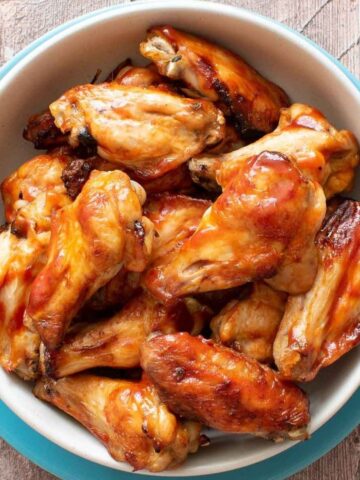 Honey sriracha wings.