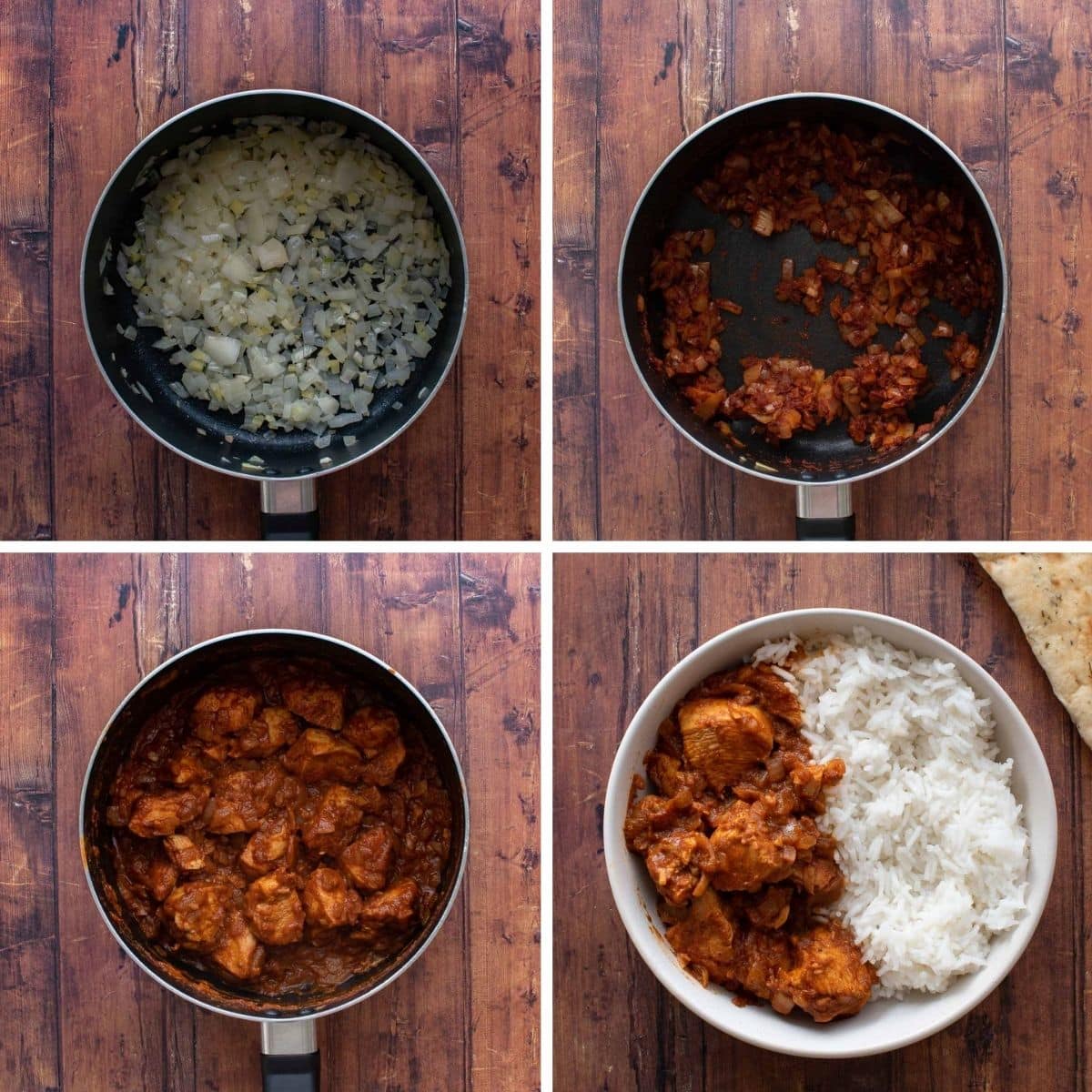 Step by step instructions showing how to make chicken rogan josh curry.