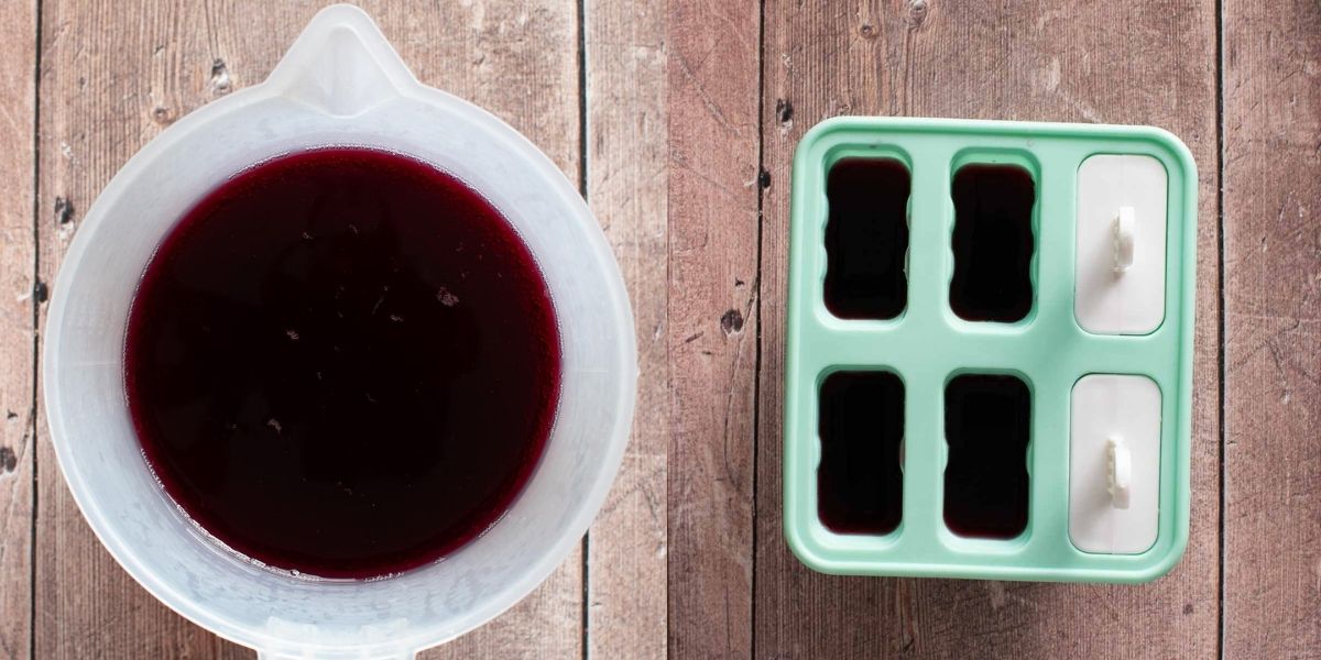 Images showing how to make popsicles with wine.