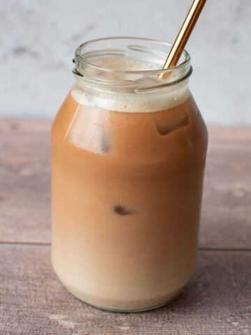 Iced chai latte.