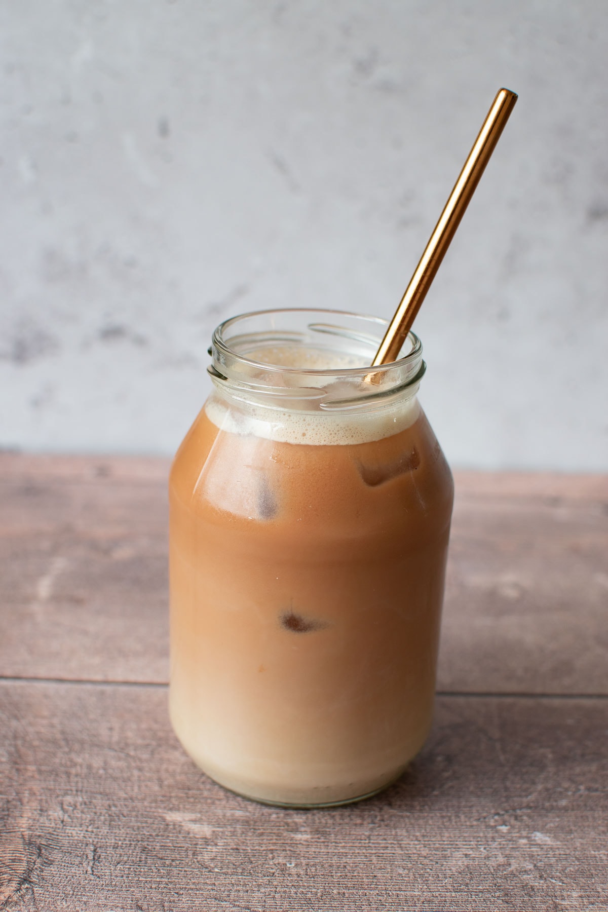 Homemade iced latte with chai.
