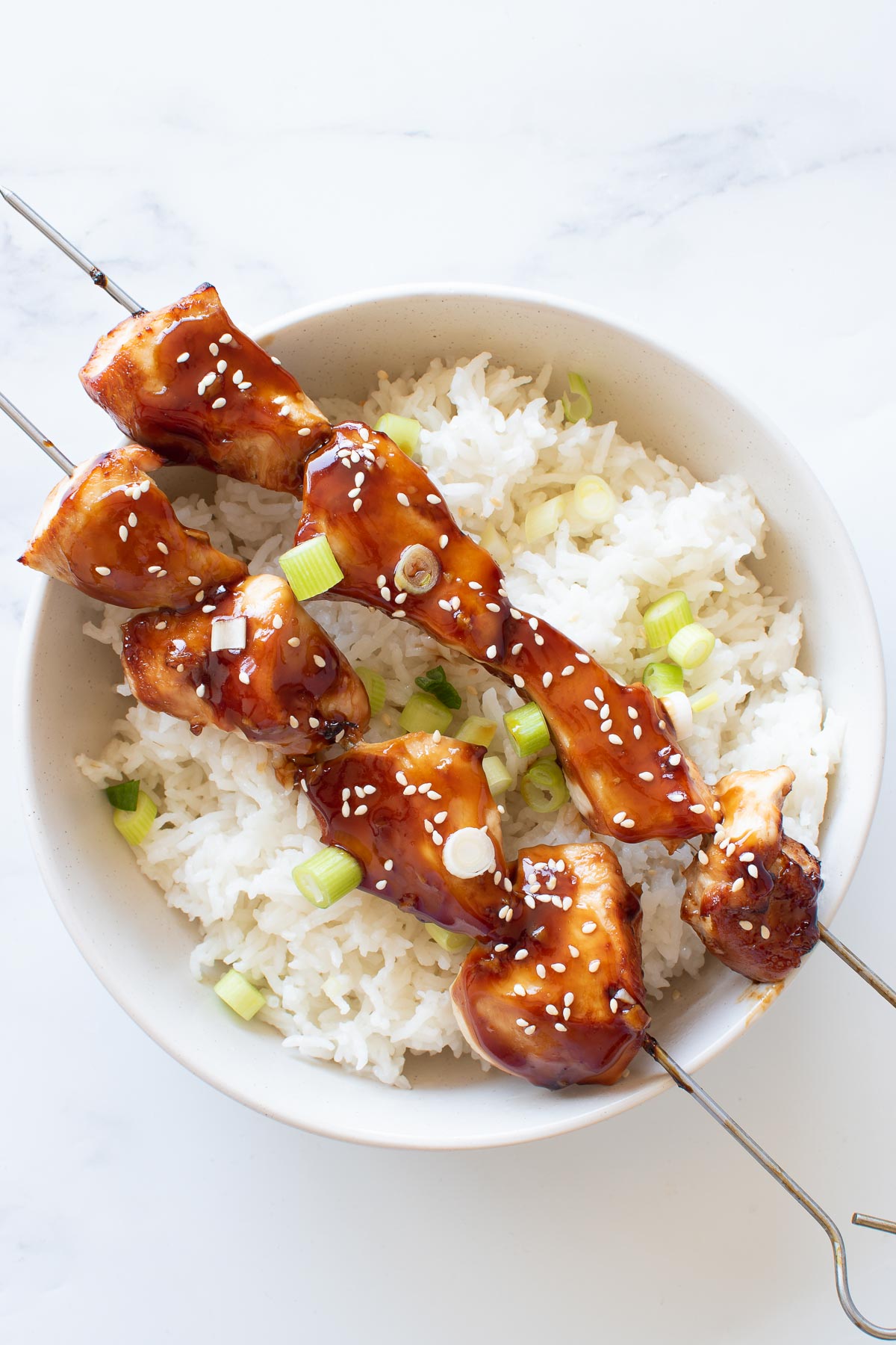 Teriyaki Chicken Skewers (Baked or Grilled!) - Hint of Healthy